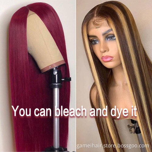 Cheap Raw Brazilian Virgin Cuticle Aligned Human Hair Transparent Lace Front Wig Natural Human Hair Hd Full Lace Frontal Wig